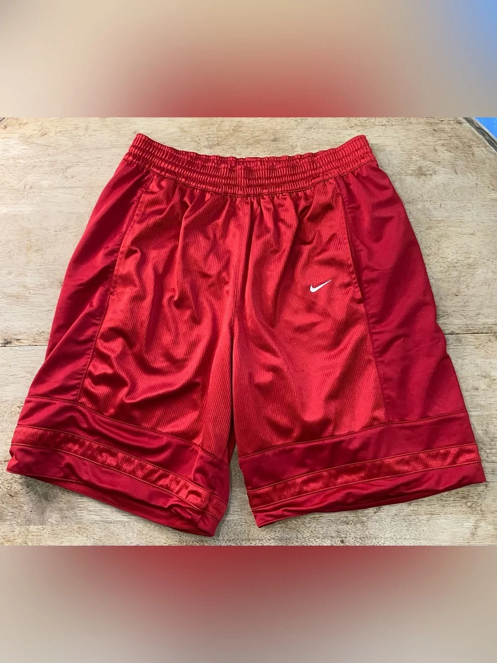 Vintage Y2K Nike Men’s Sz M Red Dazzle Baggy Basketball Shorts